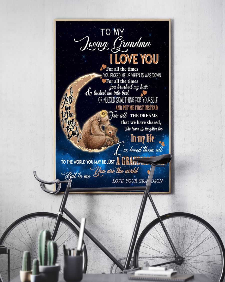Gift For Grandma Portrait Canvas To My Grandma I Love You To The Moon And Back Gift From Grandson Warm Home Decor Wall Art Visual Art 1616608340027.jpg