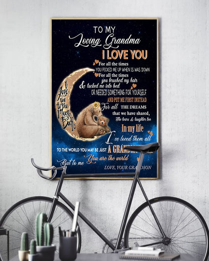 Gift For Grandma Portrait Canvas To My Grandma I Love You To The Moon And Back Gift From Grandson Warm Home Decor Wall Art Visual Art 1616608340027.jpg