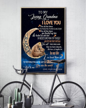 Gift For Grandma Portrait Canvas To My Grandma I Love You To The Moon And Back Gift From Grandson Warm Home Decor Wall Art Visual Art 1616608340027.jpg