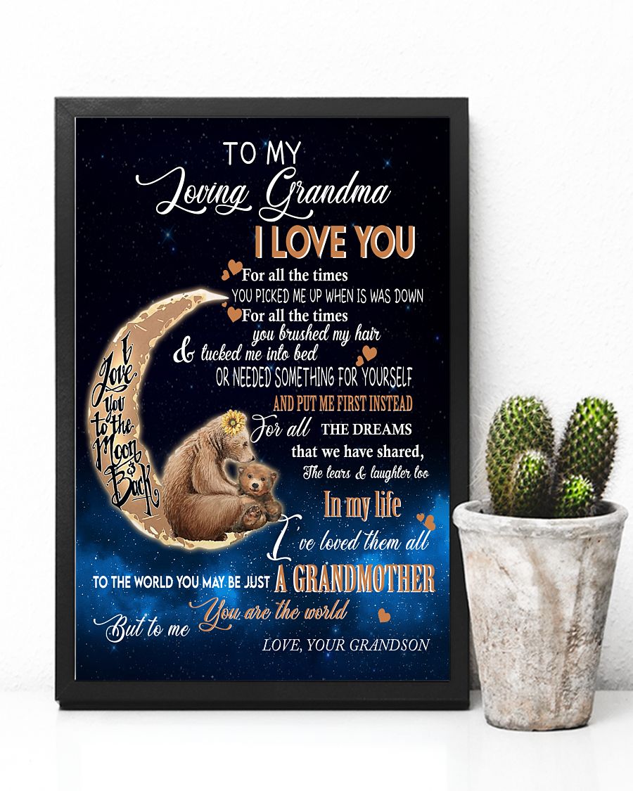 Gift For Grandma Portrait Canvas To My Grandma I Love You To The Moon And Back Gift From Grandson Warm Home Decor Wall Art Visual Art 1616608341323.jpg