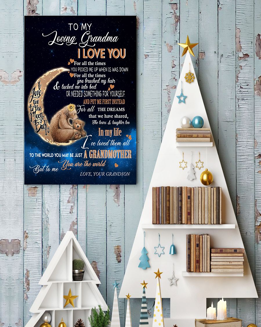 Gift For Grandma Portrait Canvas To My Grandma I Love You To The Moon And Back Gift From Grandson Warm Home Decor Wall Art Visual Art 1616608342658.jpg