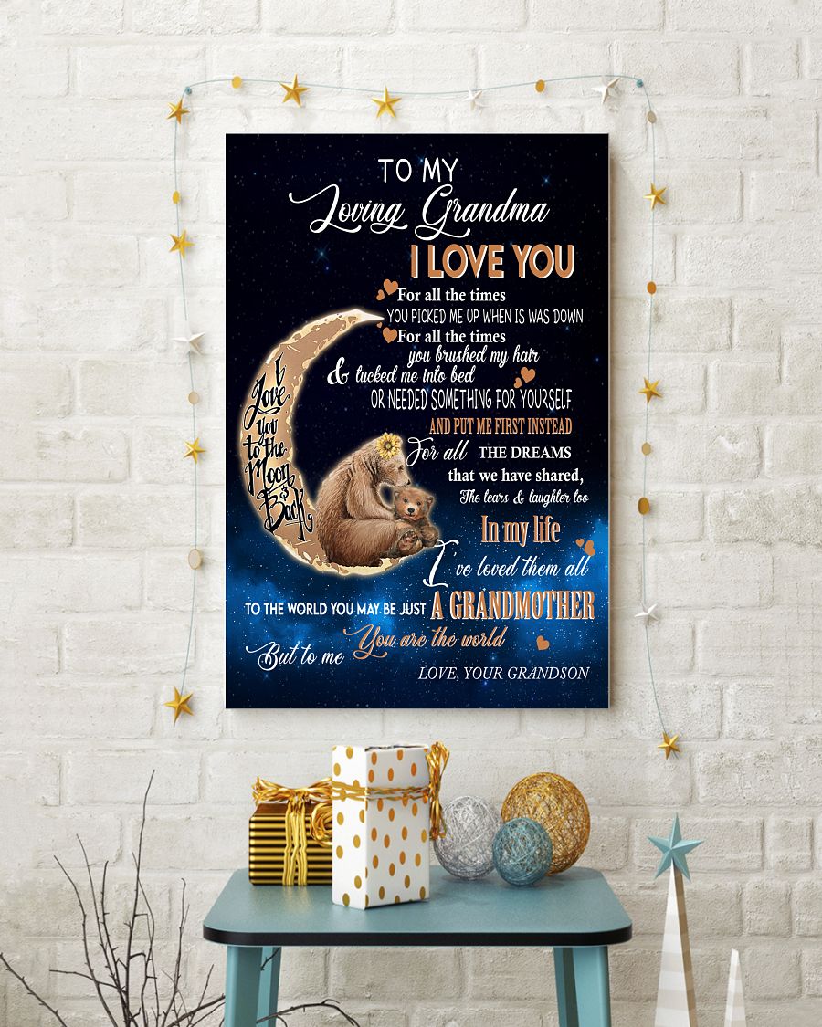 Gift For Grandma Portrait Canvas To My Grandma I Love You To The Moon And Back Gift From Grandson Warm Home Decor Wall Art Visual Art 1616608344036.jpg