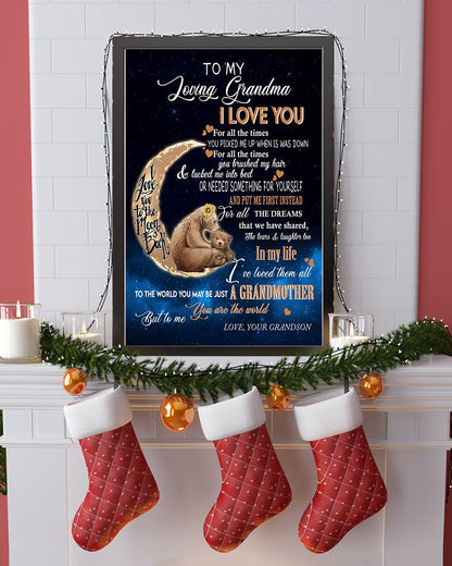 Gift For Grandma Portrait Canvas To My Grandma I Love You To The Moon And Back Gift From Grandson Warm Home Decor Wall Art Visual Art 1616608345388.jpg
