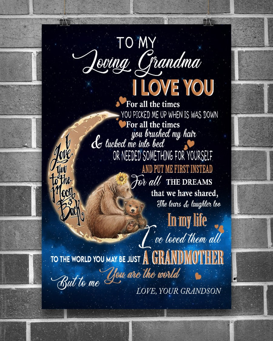 Gift For Grandma Portrait Canvas To My Grandma I Love You To The Moon And Back Gift From Grandson Warm Home Decor Wall Art Visual Art 1616608346686.jpg
