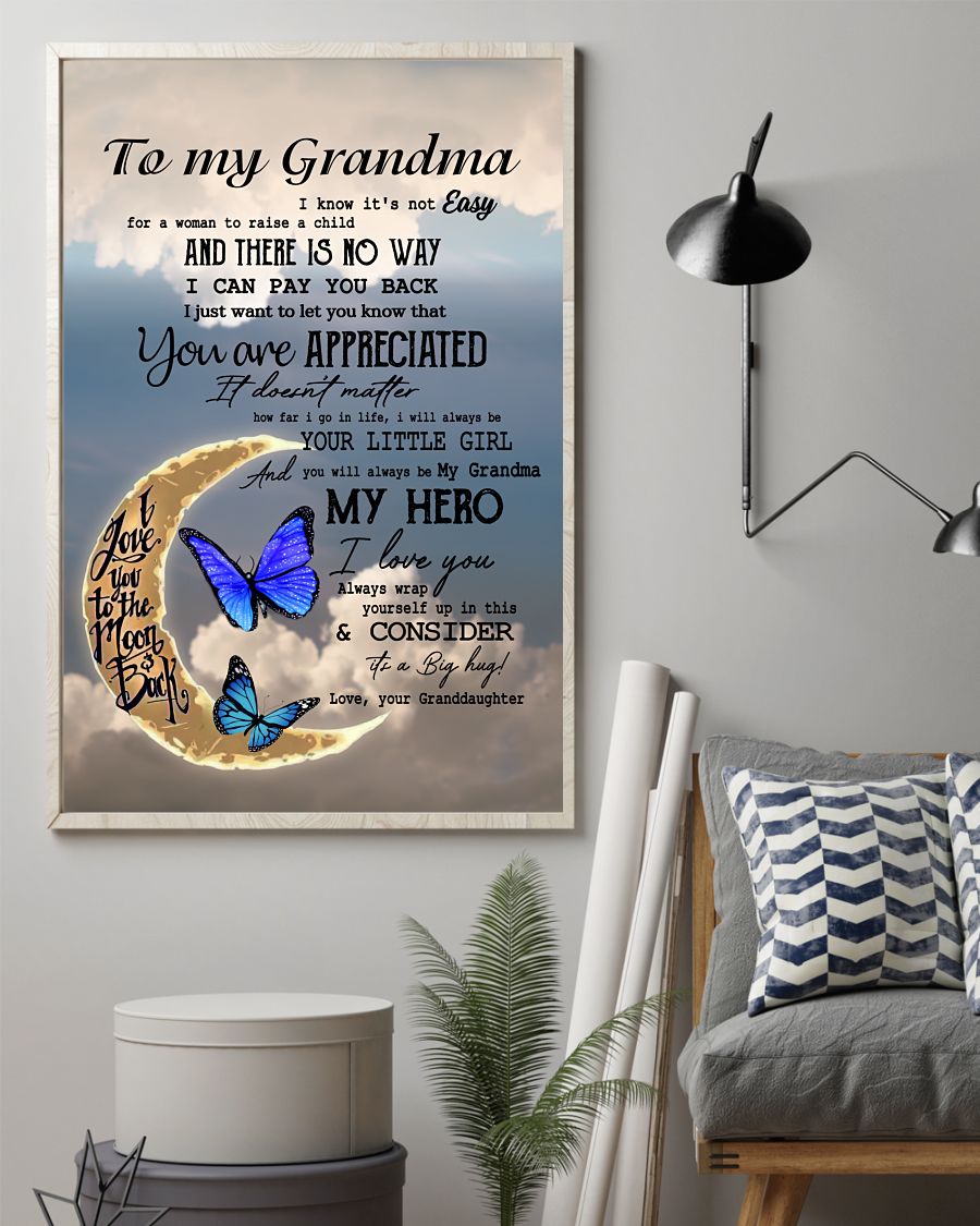 My Grandma My Hero Canvas, Mother’s Day Greetings,  Mother’s Day Gift From Granddaughter To Grandma, Warm Home Decor Wall Art Visual Art 1616608353237.jpg