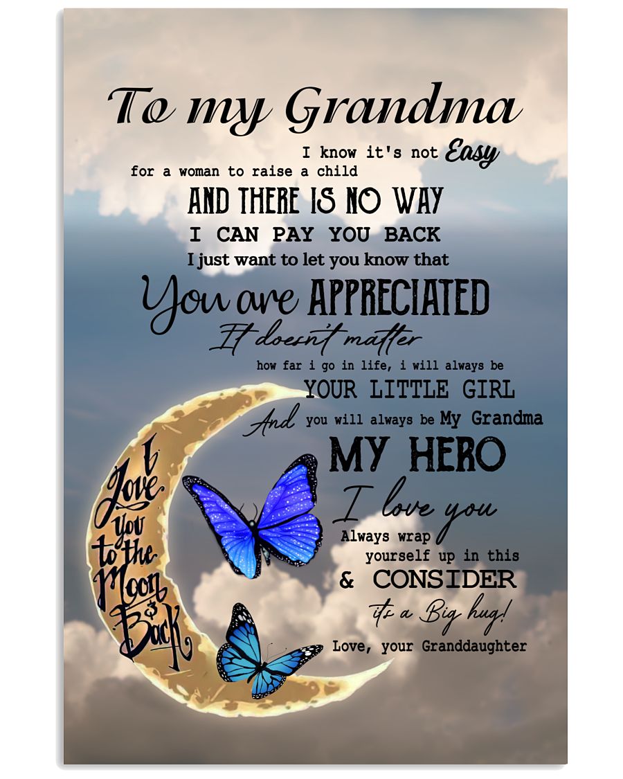 My Grandma My Hero Canvas, Mother’s Day Greetings,  Mother’s Day Gift From Granddaughter To Grandma, Warm Home Decor Wall Art Visual Art 1616608353491.jpg