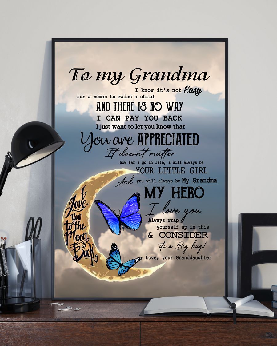 My Grandma My Hero Canvas, Mother’s Day Greetings,  Mother’s Day Gift From Granddaughter To Grandma, Warm Home Decor Wall Art Visual Art 1616608353874.jpg