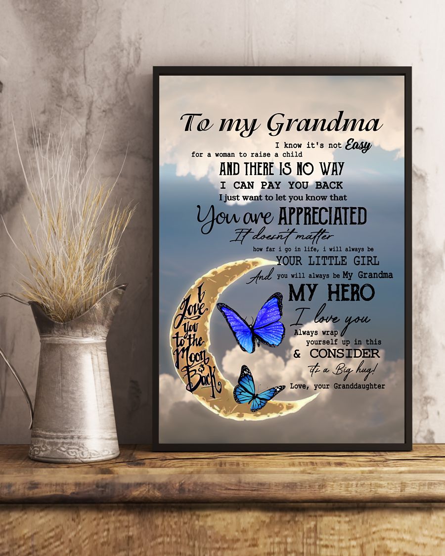 My Grandma My Hero Canvas, Mother’s Day Greetings,  Mother’s Day Gift From Granddaughter To Grandma, Warm Home Decor Wall Art Visual Art 1616608354157.jpg