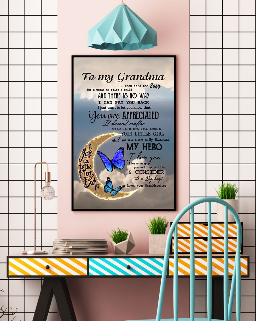 My Grandma My Hero Canvas, Mother’s Day Greetings,  Mother’s Day Gift From Granddaughter To Grandma, Warm Home Decor Wall Art Visual Art 1616608354846.jpg
