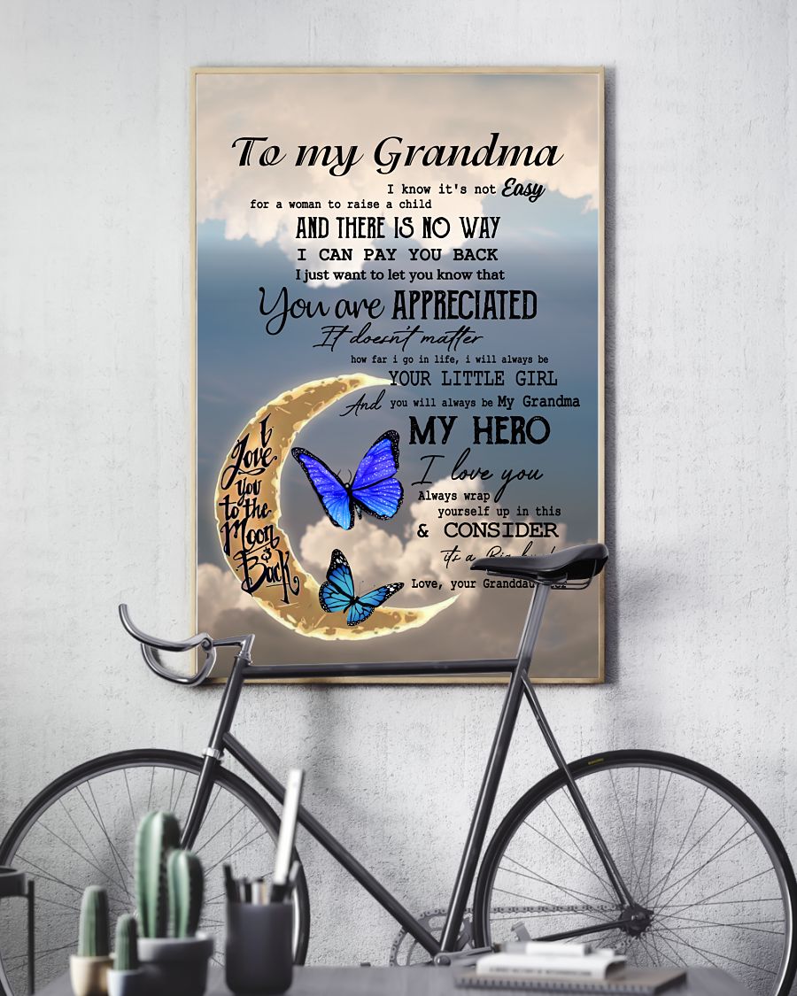My Grandma My Hero Canvas, Mother’s Day Greetings,  Mother’s Day Gift From Granddaughter To Grandma, Warm Home Decor Wall Art Visual Art 1616608355103.jpg