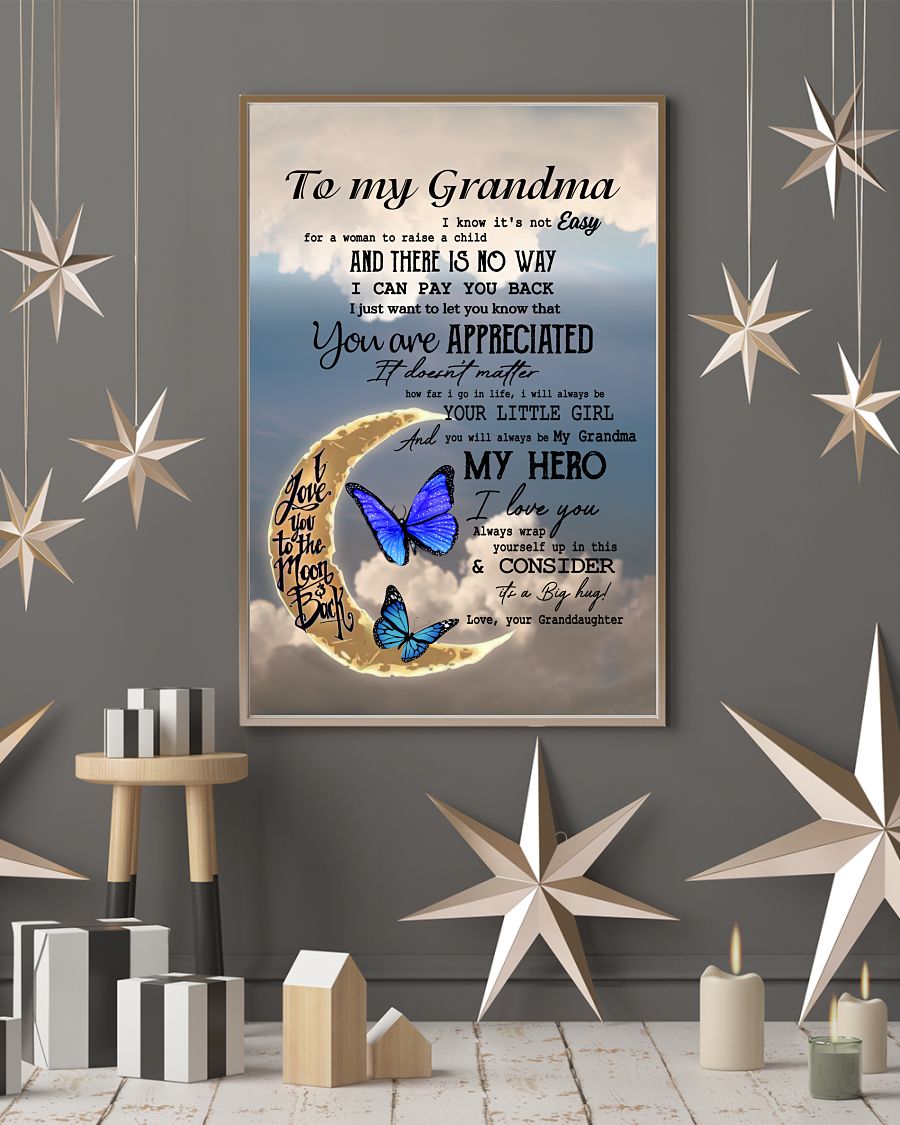 My Grandma My Hero Canvas, Mother’s Day Greetings,  Mother’s Day Gift From Granddaughter To Grandma, Warm Home Decor Wall Art Visual Art 1616608355365.jpg