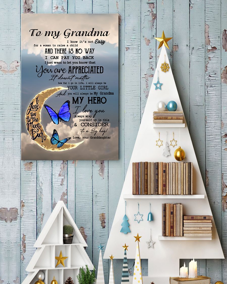 My Grandma My Hero Canvas, Mother’s Day Greetings,  Mother’s Day Gift From Granddaughter To Grandma, Warm Home Decor Wall Art Visual Art 1616608355591.jpg