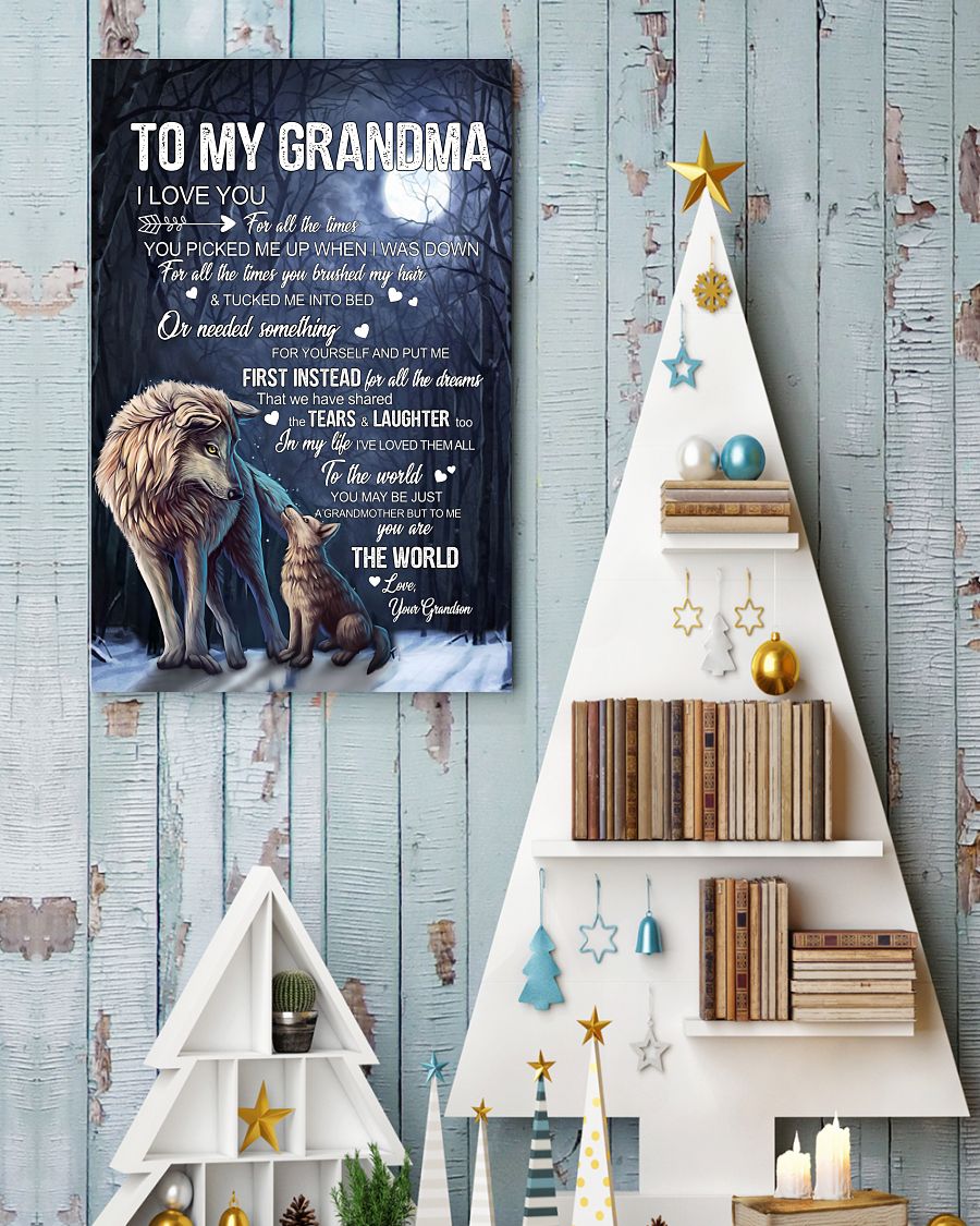 You're The World Canvas, Best Mother’s Day Gift Ideas, Mother’s Day Gift From Grandson To Grandma, Warm Home Decor Wall Art Visual Art 1616608364203.jpg