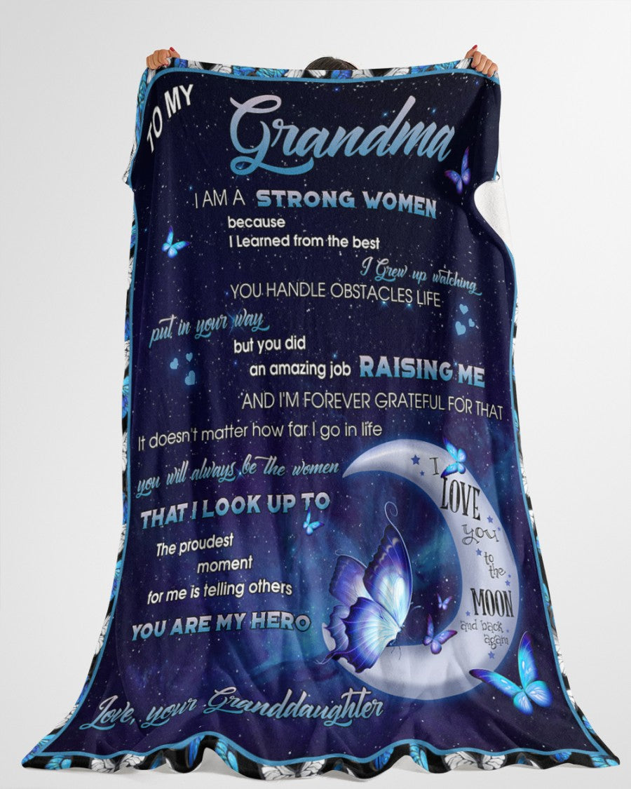 I'm A Strong Women Fleece Blanket - Quilt Blanket, Happy Mother s Day Ideas, Mother s Day Gift From Granddaughter To Grandma, Home Decor Bedding Couch Sofa Soft and Comfy Cozy 1616608891822.jpg