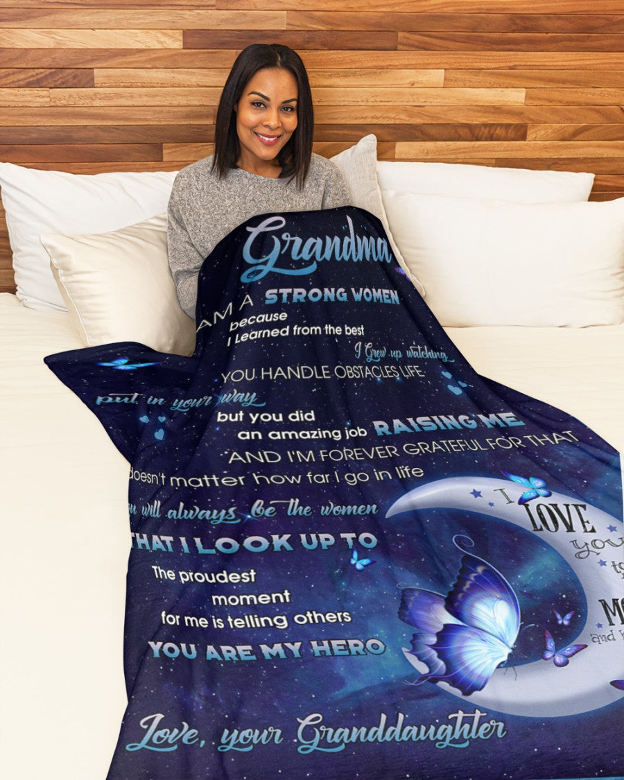 I'm A Strong Women Fleece Blanket - Quilt Blanket, Happy Mother s Day Ideas, Mother s Day Gift From Granddaughter To Grandma, Home Decor Bedding Couch Sofa Soft and Comfy Cozy 1616608899247.jpg
