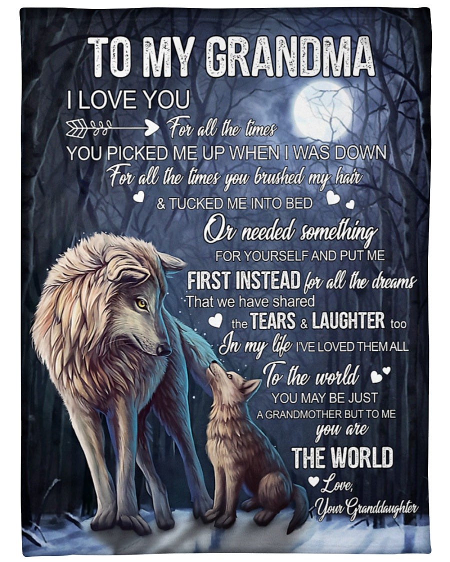 You're The World Fleece Blanket - Quilt Blanket, Happy Mother s Day Ideas, Mother s Day Gift From Granddaughter To Grandma, Home Decor Bedding Couch Sofa Soft and Comfy Cozy 1616608941811.jpg