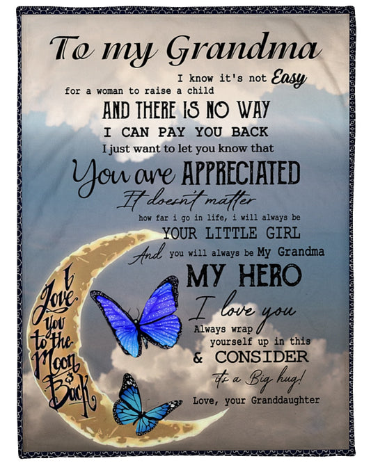 Gift For Grandma Blanket, My Grandma My Hero Fleece Blanket 1616609060339.jpg