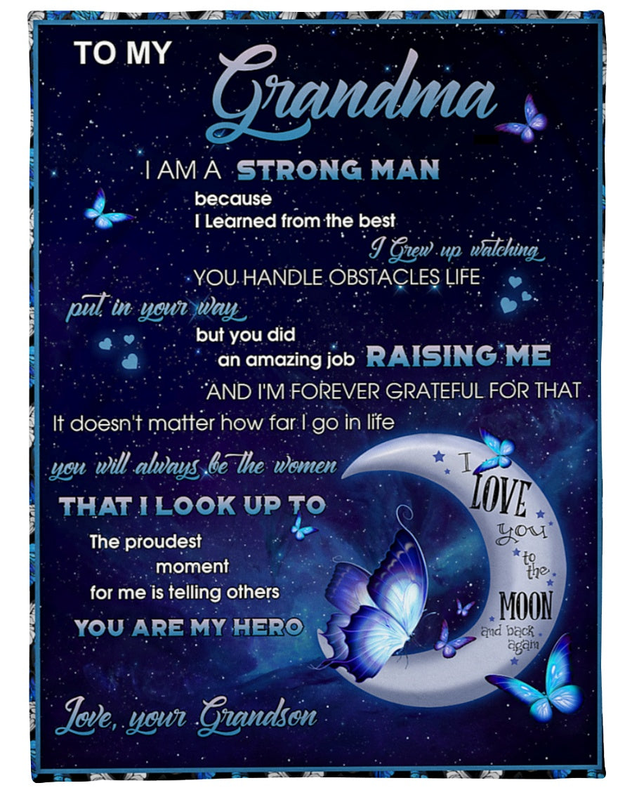 You're My Hero Fleece Blanket - Quilt Blanket, Best Mother s Day Gift Ideas, Mother s Day Gift From Grandson To Grandma, Home Decor Bedding Couch Sofa Soft and Comfy Cozy 1616609072511.jpg