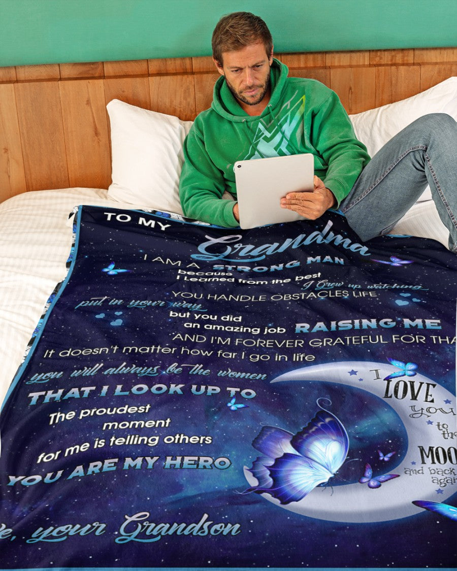 You're My Hero Fleece Blanket - Quilt Blanket, Best Mother s Day Gift Ideas, Mother s Day Gift From Grandson To Grandma, Home Decor Bedding Couch Sofa Soft and Comfy Cozy 1616609076483.jpg