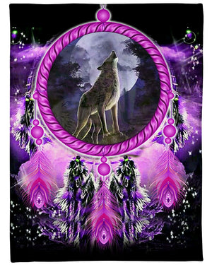 Native American Purple Wolf Dream Blanket 08 Fleece Blanket - Quilt Blanket 1617034238974.jpg