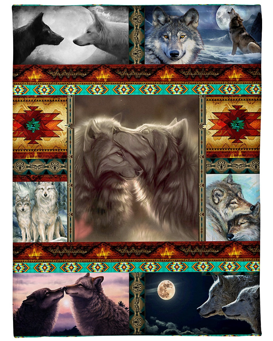 Native American Loving Wolves Blanket 08 Fleece Blanket - Quilt Blanket 1617034250909.jpg