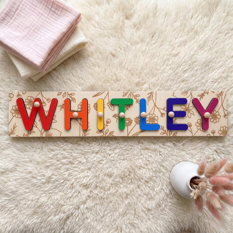 Personalized Name Puzzle, 2nd Birthday Gift, Toys for Toddler, Nursery Decor, Patterned Flower Puzzle, Baby Boy Gift, Baby Girl Busy Board 161f87f0-cfd3-4782-846b-02be63434b0f-dsdsdsdf6y-6-.jpg