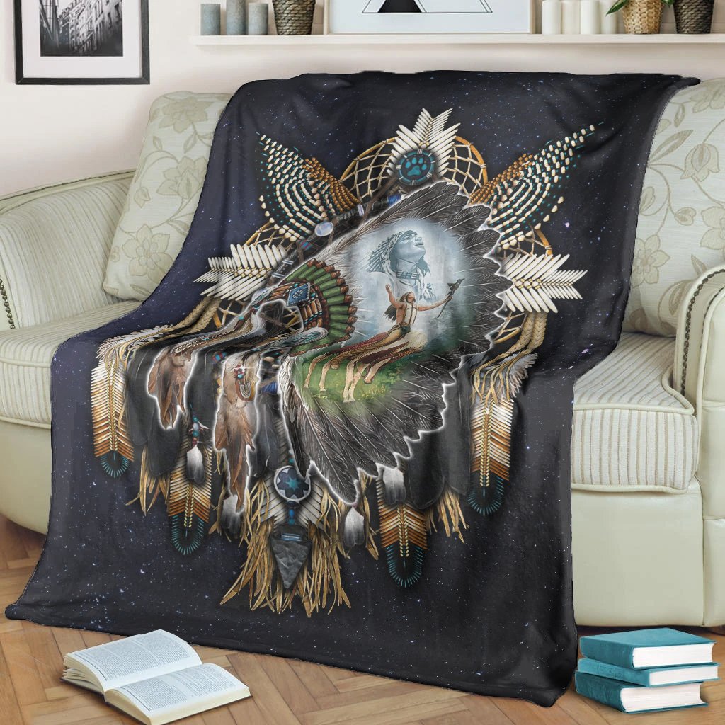 Native American Blanket - Native American Indian Chief Proud Fleece Blanket 1620232235651.jpg