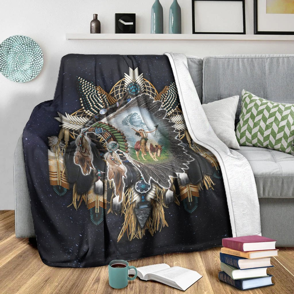 Native American Blanket - Native American Indian Chief Proud Fleece Blanket 1620232236139.jpg