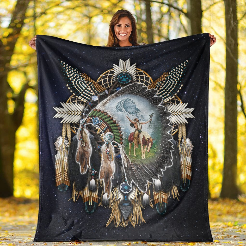 Native American Blanket - Native American Indian Chief Proud Fleece Blanket 1620232237202.jpg
