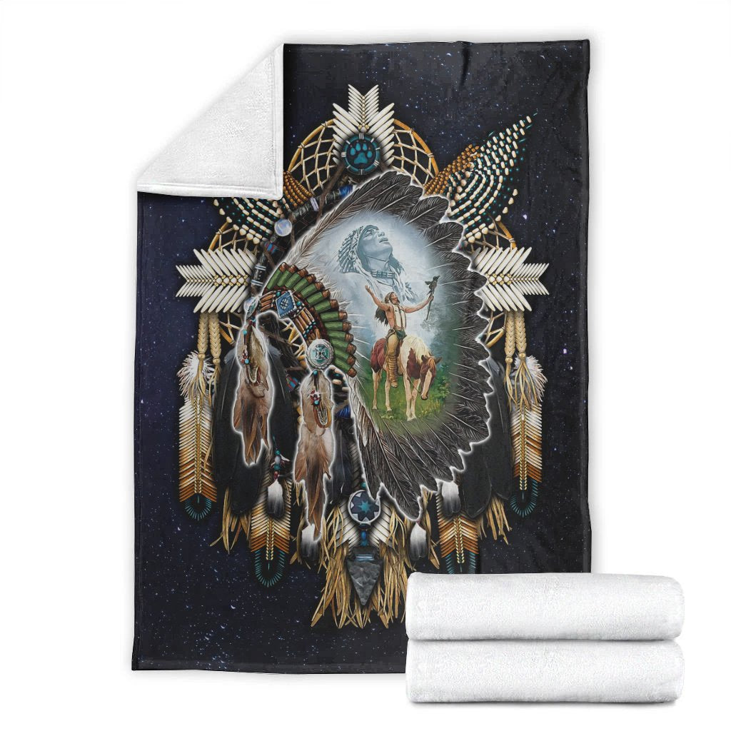 Native American Blanket - Native American Indian Chief Proud Fleece Blanket 1620232238360.jpg