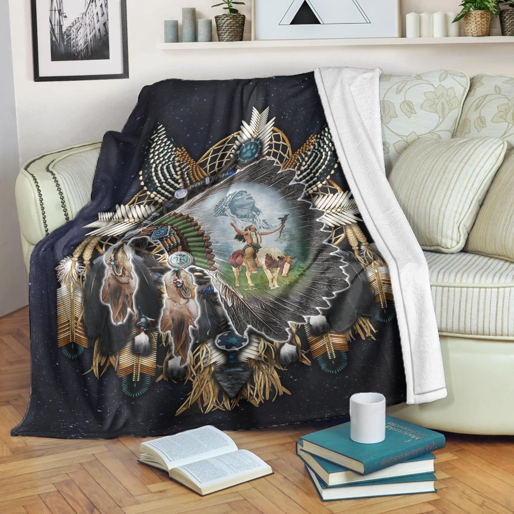 Native American Blanket - Native American Indian Chief Proud Fleece Blanket 1620232239418.jpg