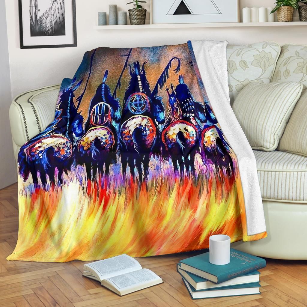 Native American Blanket, 5 Warriors Native American Fleece Blanket 1620232252954.jpg