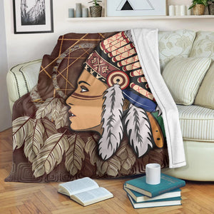 Native American Blanket - Native American Girls With Dreamcatcher Fleece Blanket 1620232275579.jpg