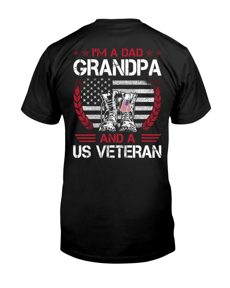 Veteran I'm A Dad Grandpa A Us Veteran Classic T-Shirt | Father's Day Gift 1621444357536.jpg