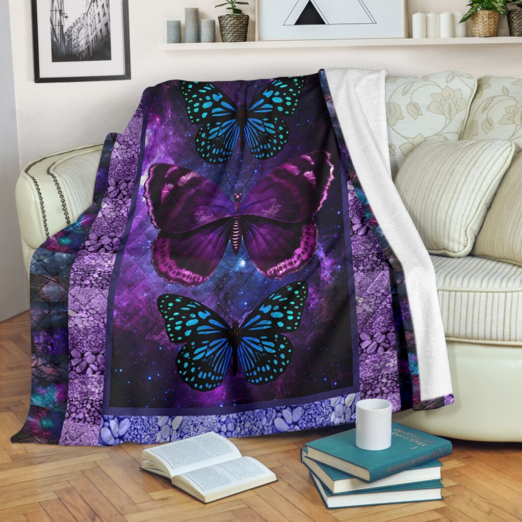 Butterfly Blanket, Purple Galaxy Gift For Butterfly Lovers 1621590665581.jpg