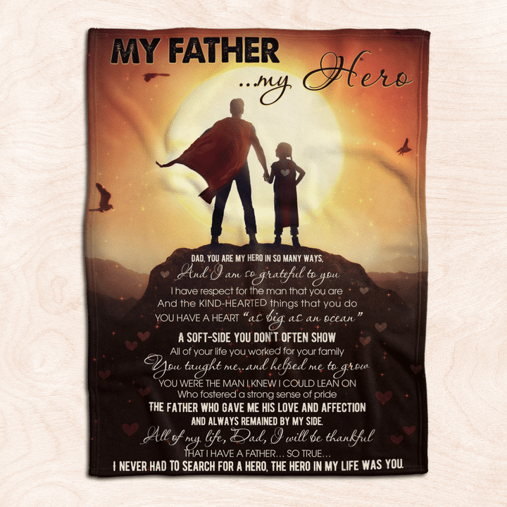 Dad,You Are My Hero In So Many Ways - My Father..My Hero Blanket Gift For Dad From Daughter Birthday Gift Home Decor Bedding Couch Sofa Soft and Comfy Cozy 1621824005695.png