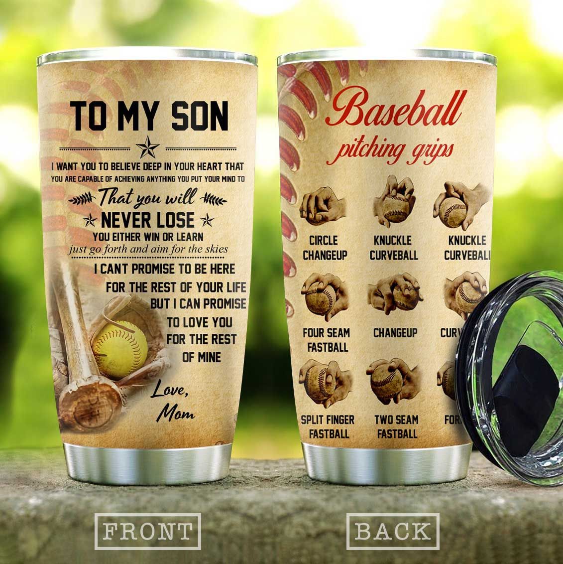 To My Son Baseball Pitching Grips Son Stainless Steel Skinny Tumbler Bulk, Double Wall Vacuum Slim Water Tumbler Cup With Lid, Reusable Metal Travel Coffee Mug 1621830078860.jpg