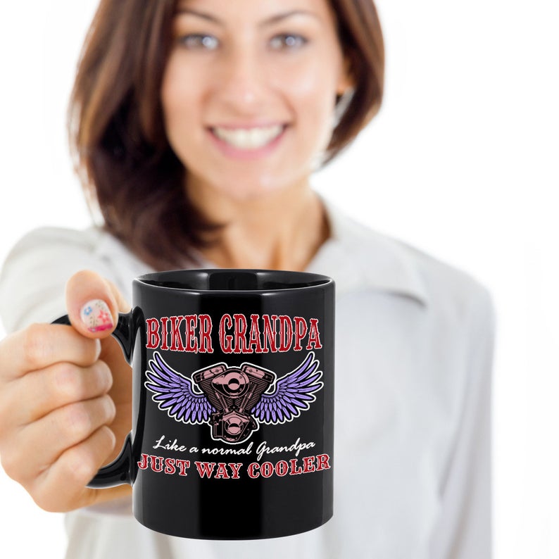 Biker Grandpa Like A Normal Grandpa Mug Quarantine Father's Day Gift Gift For Grandpa Double Side Printed Ceramic Coffee Mug Tea Cups Latte 1622086497965.jpg