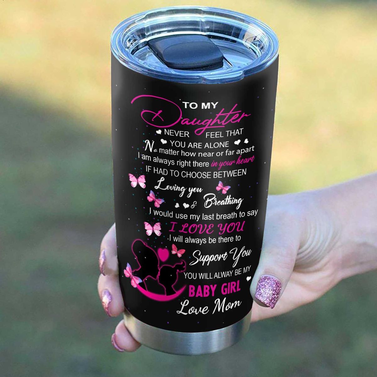 Dreamcatcher My Daughter Stainless Steel Skinny Tumbler Bulk, Double Wall Vacuum Slim Water Tumbler Cup With Lid, Reusable Metal Travel Coffee Mug 1622600637536.jpg