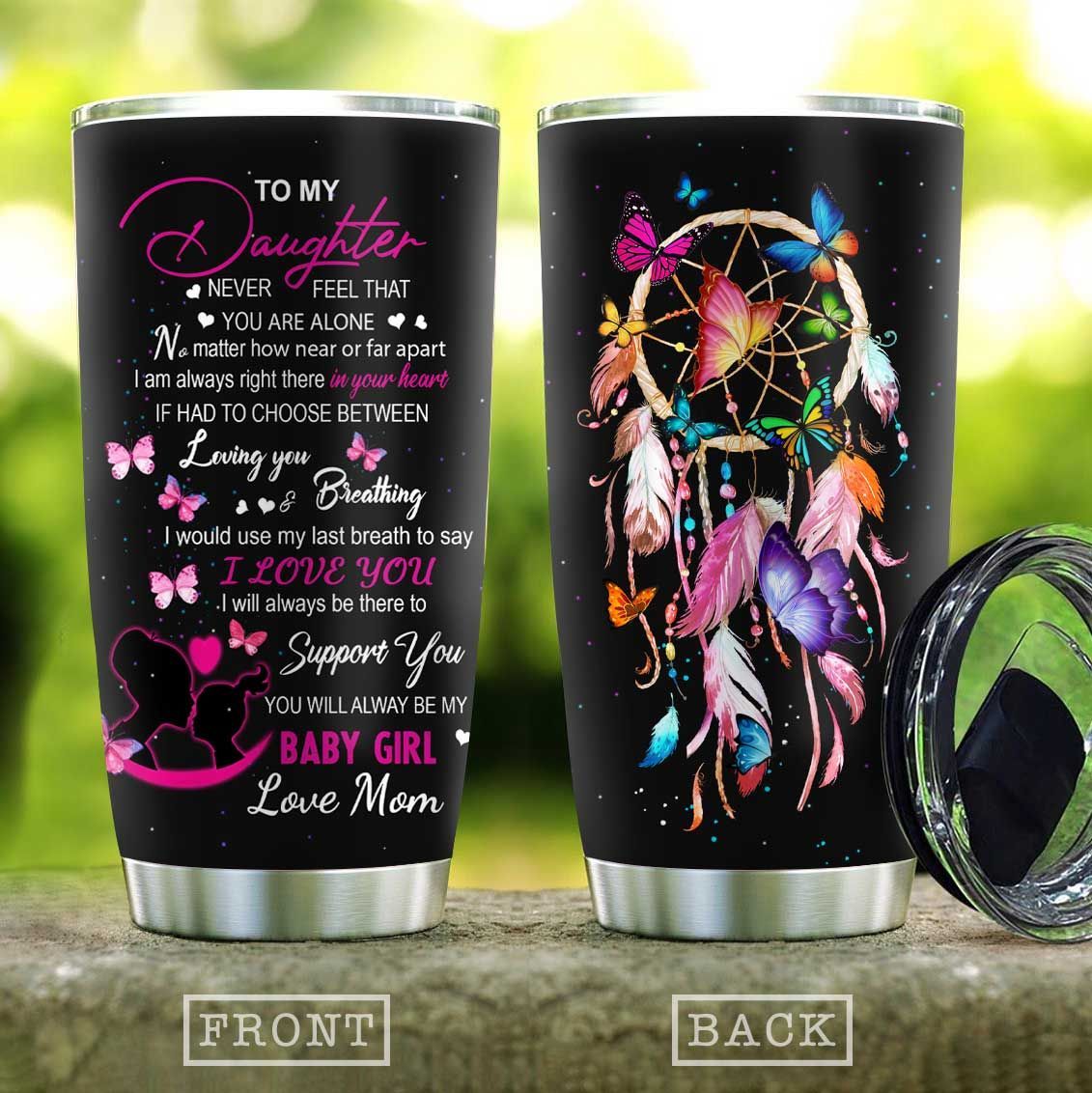 Dreamcatcher My Daughter Stainless Steel Skinny Tumbler Bulk, Double Wall Vacuum Slim Water Tumbler Cup With Lid, Reusable Metal Travel Coffee Mug 1622600638372.jpg