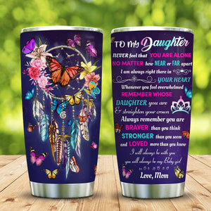 My Daughter Butterfly Dreamcatcher Stainless Steel Skinny Tumbler Bulk, Double Wall Vacuum Slim Water Tumbler Cup With Lid, Reusable Metal Travel Coffee Mug 1622600986924.jpg
