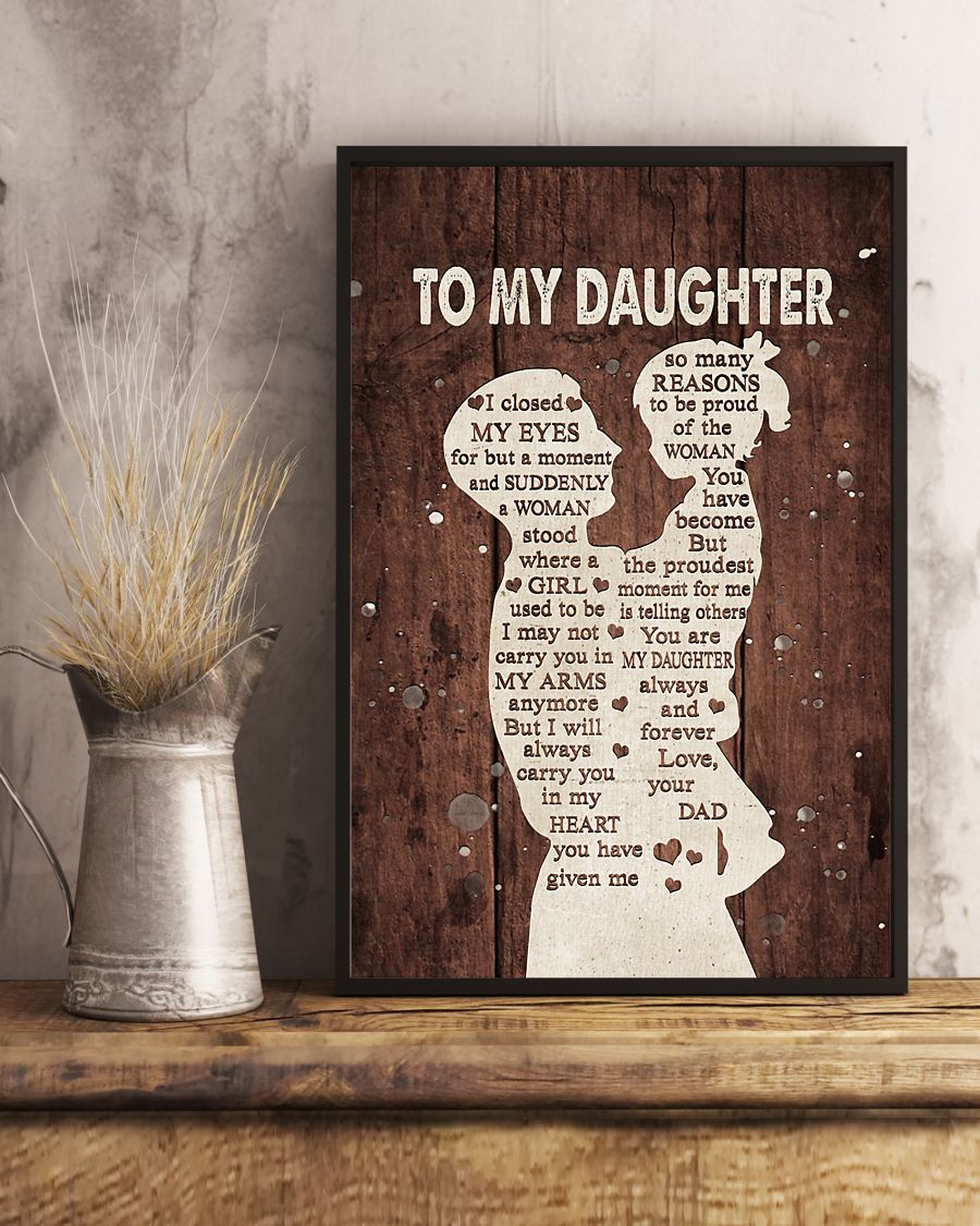 To My Daughter Carry You In My Heart Portrait Canvas Gift For Daughter From Dad Home Decor Wall Art Visual Art 1623470269338.jpg