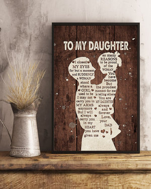 To My Daughter Carry You In My Heart Portrait Canvas Gift For Daughter From Dad Home Decor Wall Art Visual Art 1623470269338.jpg