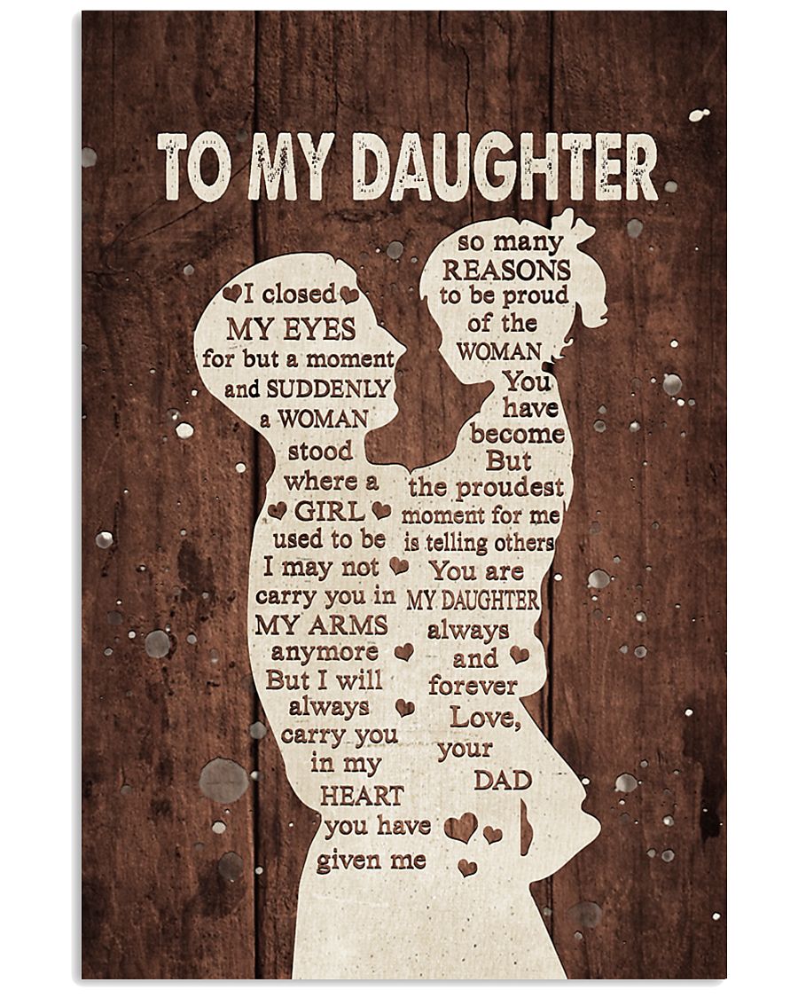 To My Daughter Carry You In My Heart Portrait Canvas Gift For Daughter From Dad Home Decor Wall Art Visual Art 1623470269340.jpg