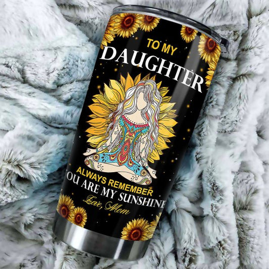To My Daughter Yoga You Are My Sunshine Stainless Steel Skinny Tumbler Bulk, Double Wall Vacuum Slim Water Tumbler Cup With Lid, Reusable Metal Travel Coffee Mug 1623726226848.jpg