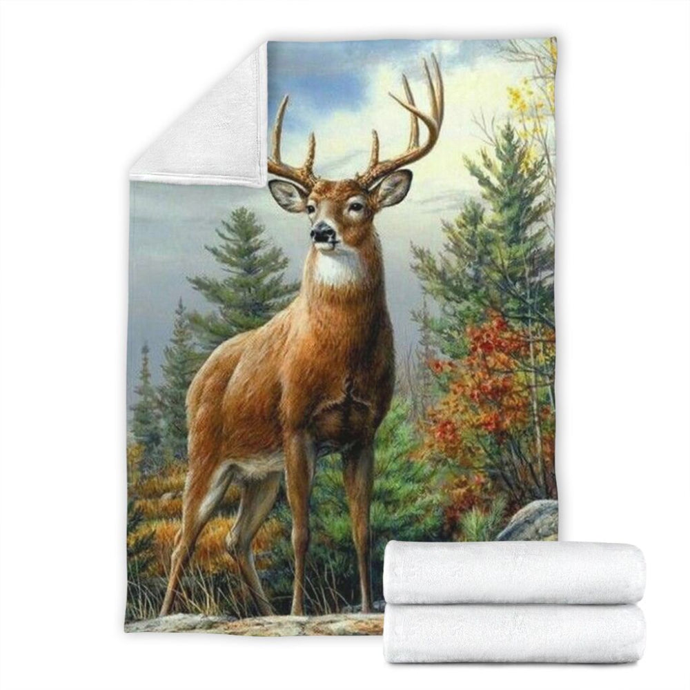 Animal Deer Hunting Picture Painting Fleece Blanket Home Decor Bedding Couch Sofa Soft And Comfy Cozy 1623987020865.jpg