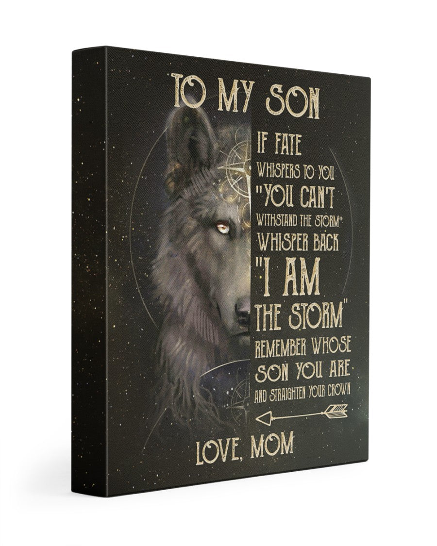 Wolf To My Son I Am The Storm Portrait Canvas Gift For Son From Mom Birthday Gift Home Decor Wall Art Visual Art 1624010437953.jpg