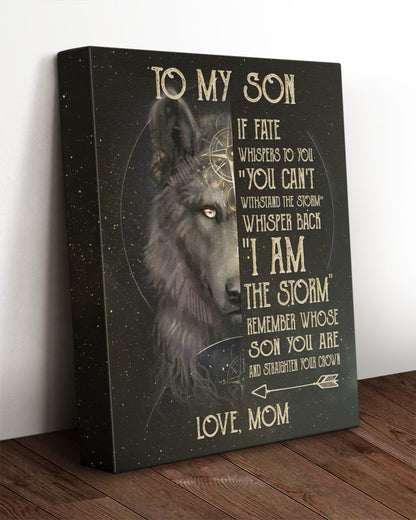 Wolf To My Son I Am The Storm Portrait Canvas Gift For Son From Mom Birthday Gift Home Decor Wall Art Visual Art 1624010437968.jpg