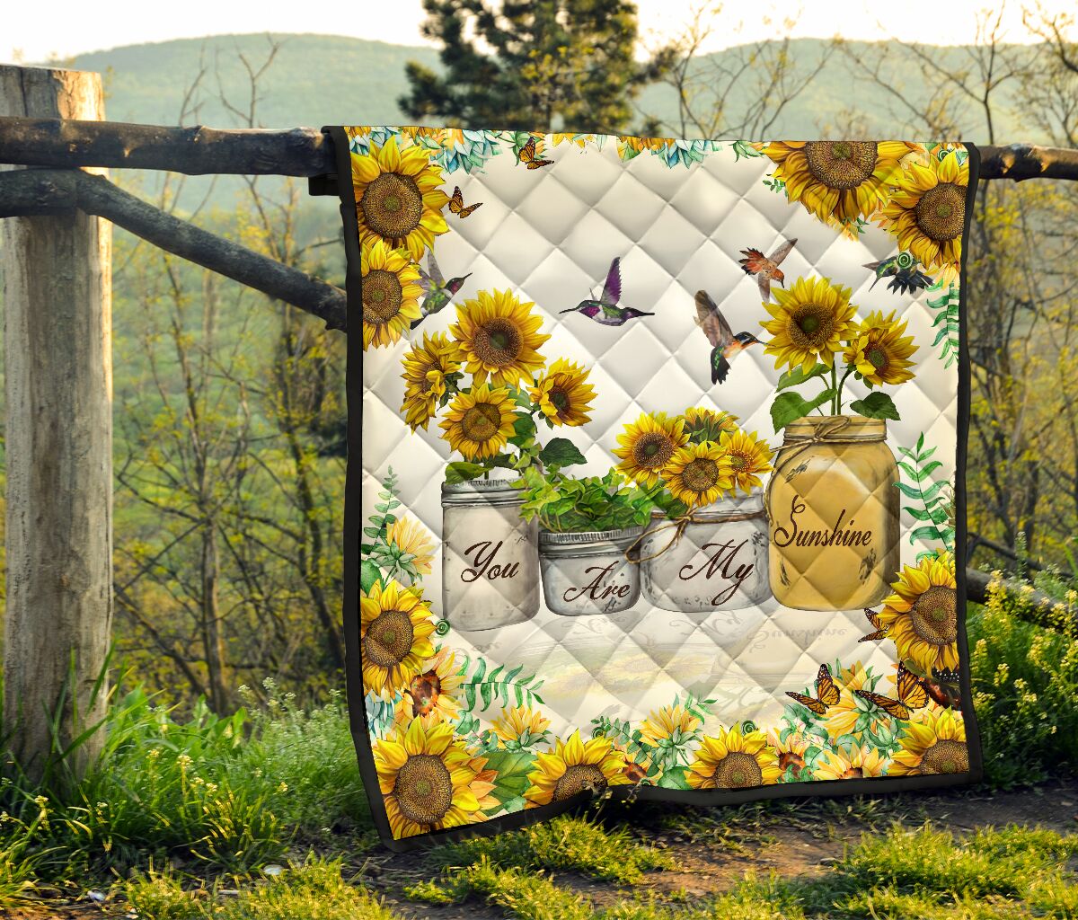 You Are My Sunshine - Sunflower & Hummingbirds Blanket Gift For Sunflower Lovers Decor Bedding Couch Sofa Soft And Comfy Cozy 1624068166706.jpg
