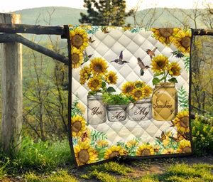 You Are My Sunshine - Sunflower & Hummingbirds Blanket Gift For Sunflower Lovers Decor Bedding Couch Sofa Soft And Comfy Cozy 1624068166706.jpg